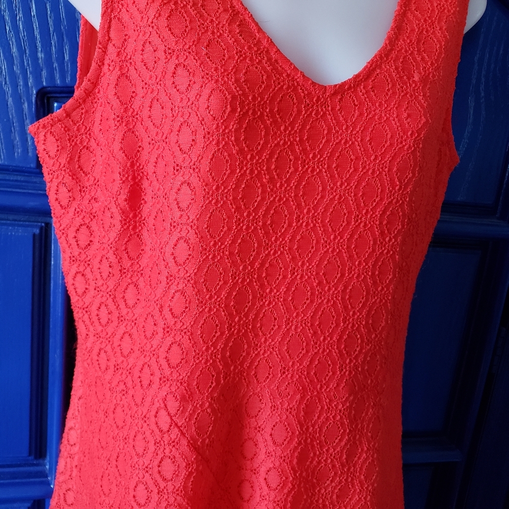 Sleeveless Bright Red Fit n Flare Dress Dana Buchman - Picture 4 of 14